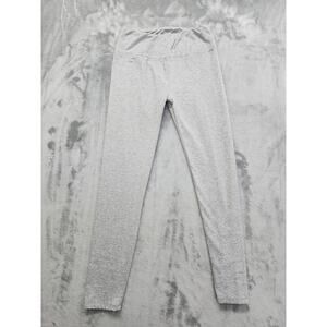 LA + Image High Rise Fleece Lined Leggings Size L Light Heathered Gray Stretch
